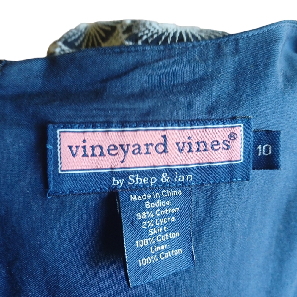 Vineyard Vines Womens Sleeveless Navy Dress Knee Length Embroidered Size 10 - Picture 11 of 11